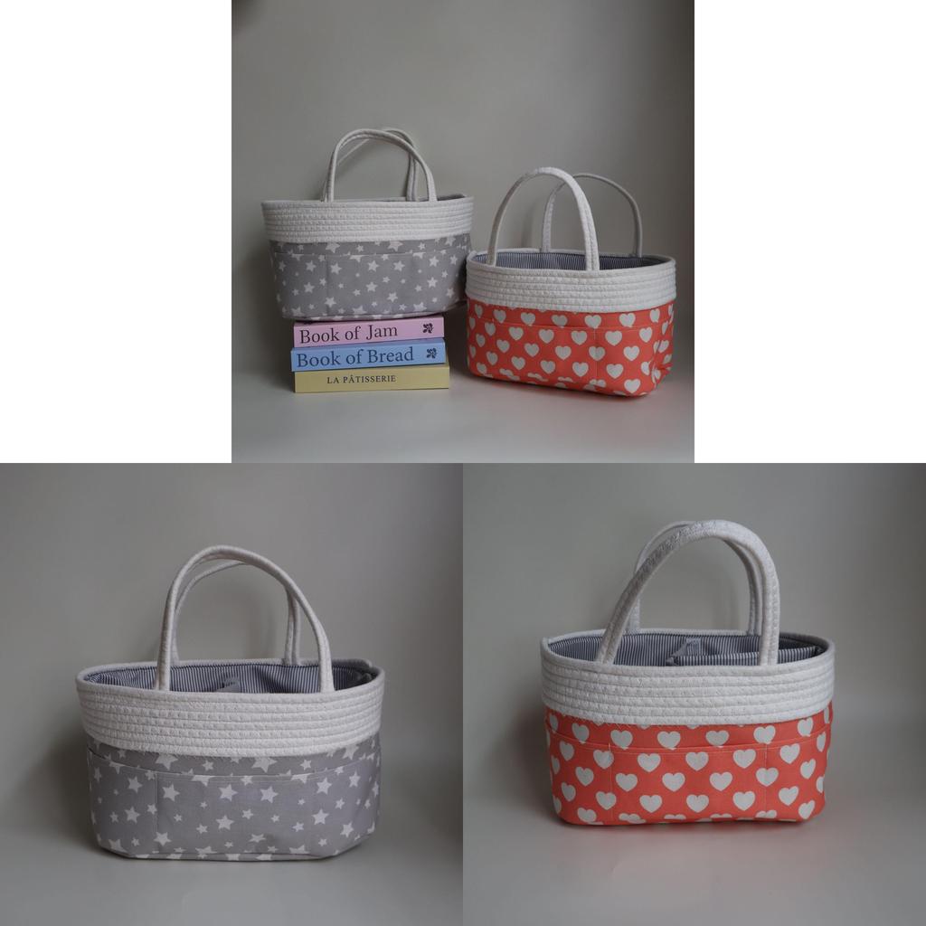 Modern Baby Diaper Basket With Dividers For Toy And Clothing Storage