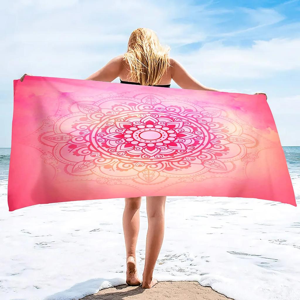 Boho Mandala Microfiber Beach Towel Oversize Extra Large Quick Drying Quick Fast Dry Sand Free Proof Pool Towel Lounge Cover