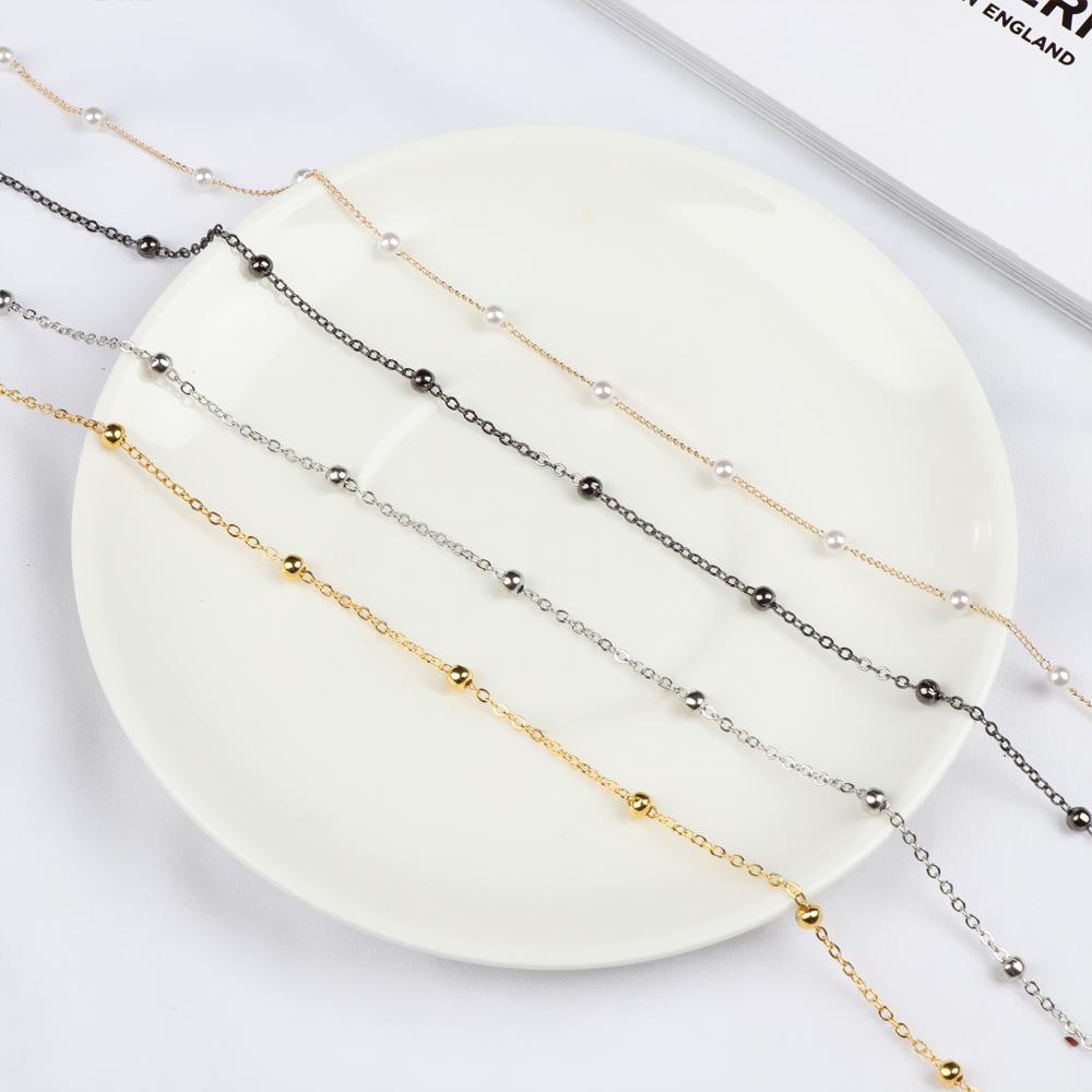 Women Men Beaded Mask Holder Metal Glasses Chain Ear Saver Holder Mask Lanyards Necklace Strap