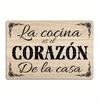 Pc Spanish Vintage Metal Sign La Cocina Es El Corazn De La Casa Wall Art Decor For Home Farmhouse Kitchen Dining Room Gi