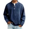 Men S Vintage Washed Stand Collar Long Sleeve Loose Solid Color Sweatshirt