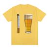 Beer and Cigarette Funny Tshirt Alcohol Beer Offensive Party Stupid Meme Tshirts Unisex Women Fashion Cotton Short Sleeve T Shirt