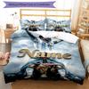 Messi Football World Cup Champion Personalized Name Bedding Set,Smooth Bed Linen for Bedroom Decor,Perfect Souvenir Gift for Soccer Lovers,Microfiber 