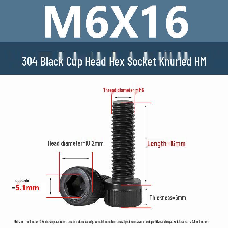 Yigu 304 Stainless Steel Hex Socket Cylindrical Head Screws: M2-M5 Bolts, M6-M12 Screws