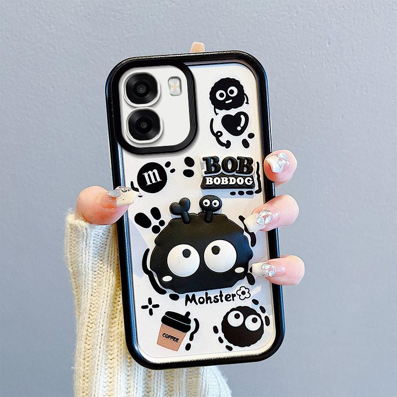 KEYSION Stoßfeste Hülle für OPPO A6x 5G mit Lanyard Weiches Silikon Niedliche 3D Cartoon-Puppe Handy-Rückseite für OPPO A6t 5G