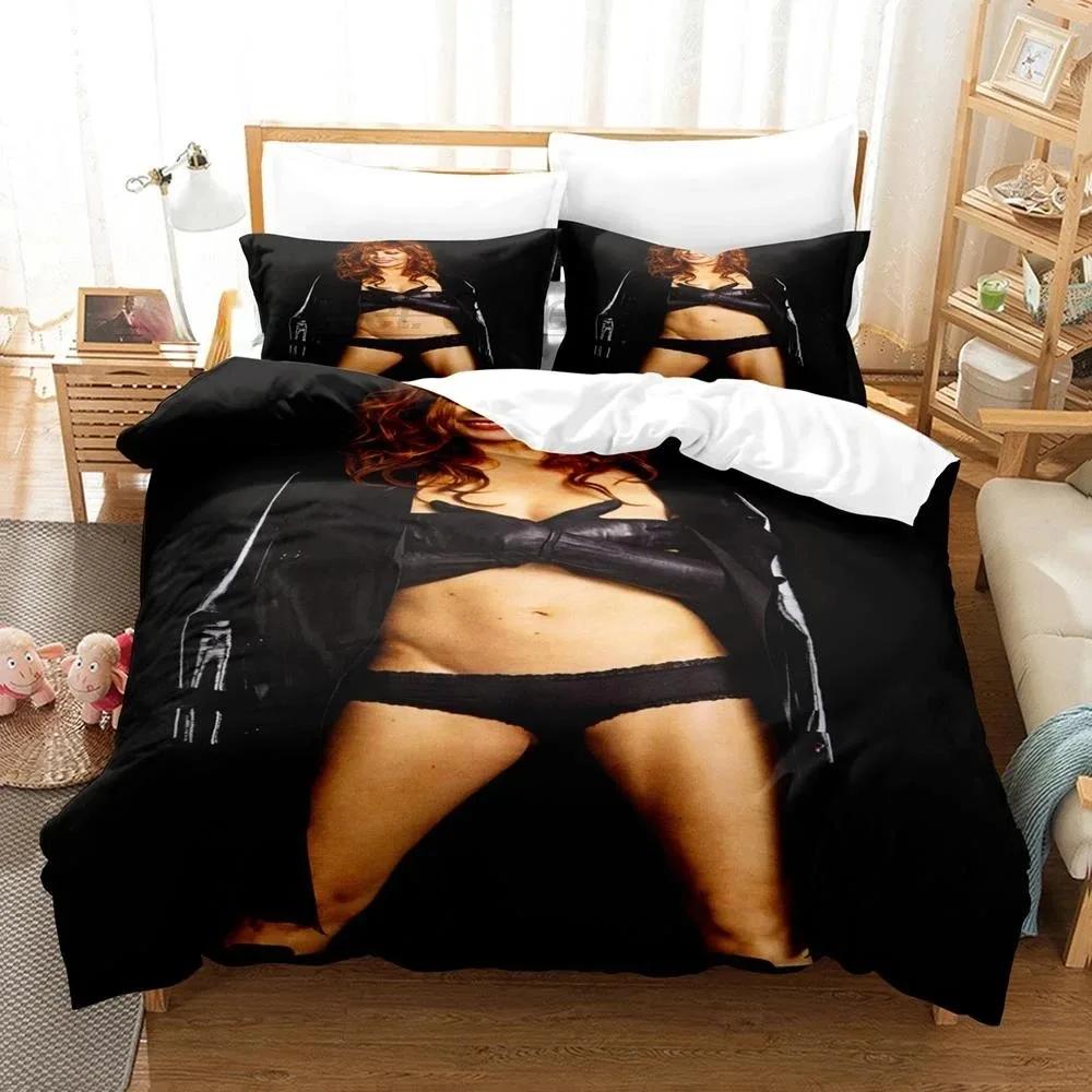 Mylene Farmer Bettwäscheset Einzelbett Twin Full Queen King Size Bettset Aldult Schlafzimmer Bettdeckenbezug Sets 3D Bettwäsche Set