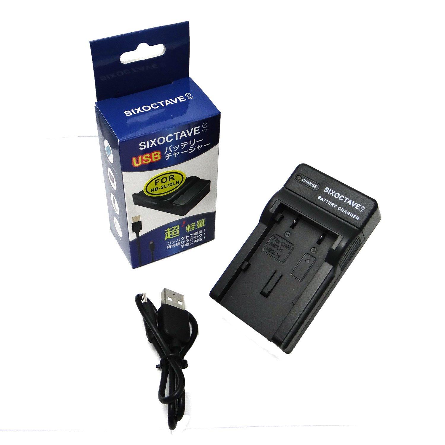 

SIXOCTAVE USB Charger for Canon and other Compatible with EOS Kiss Digital and EOS Kiss Digital X Compatible with both genuine and compatible CB-2LW, чорний