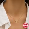 Fashion Simple S925 Sterling Silver Double-Spell Love Zircon Design Hipster Women'S Collarbone Necklace