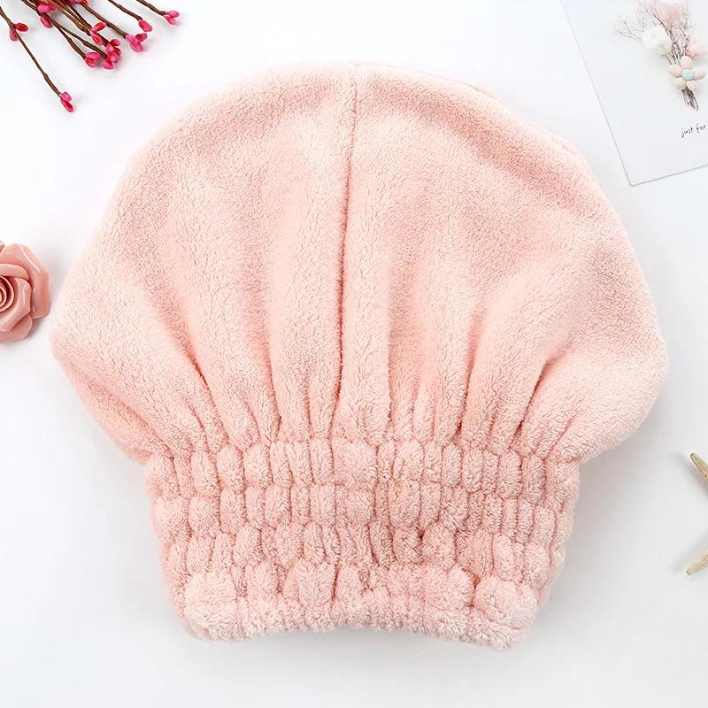 Turban Head Magic Microfiber Hair Drying Towel Super Absorbent Hair Dry Wrap With Button Soft Bath Shower Cap Lady