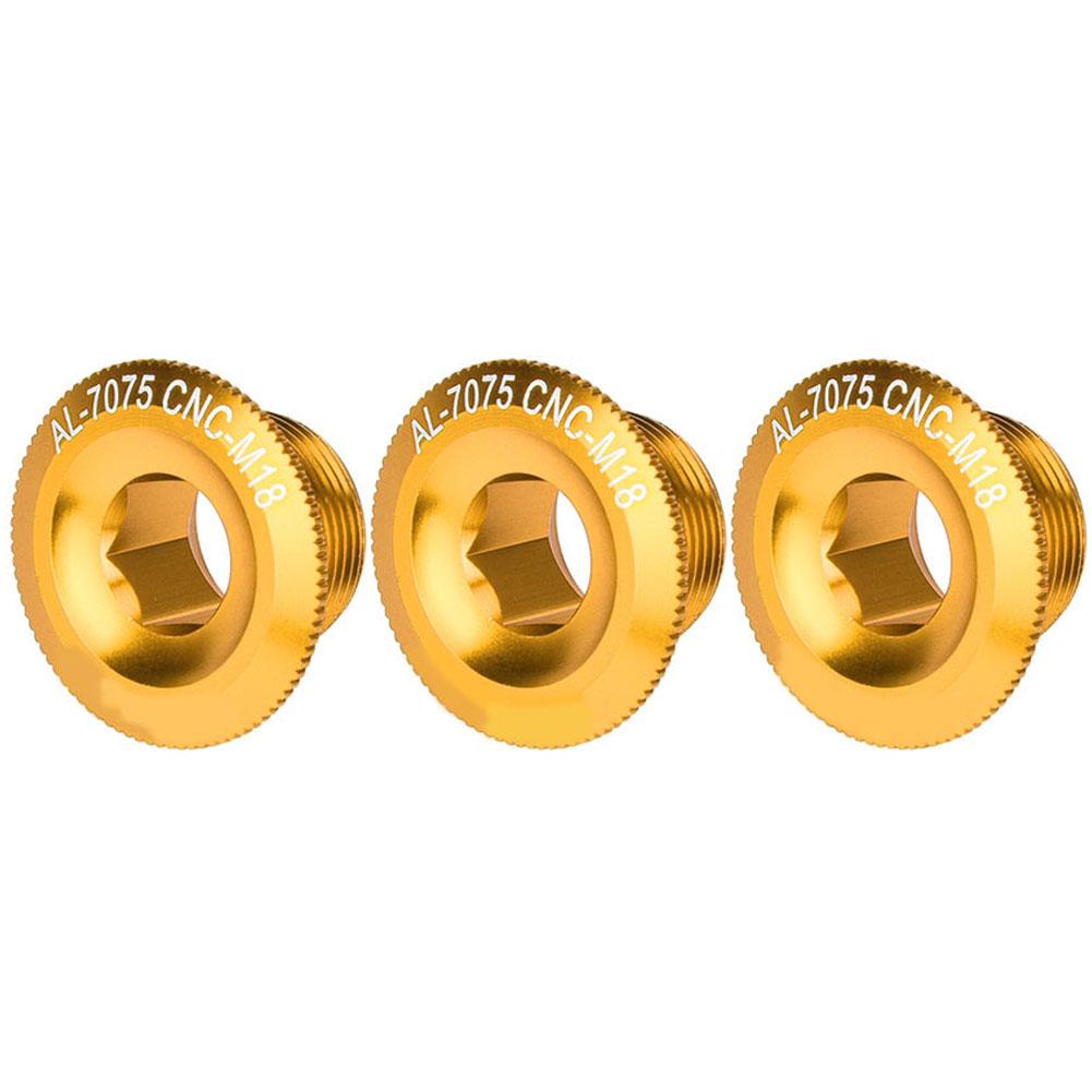 3Pcs 18mm Aluminum Alloy Shaft Screw Nut Accessory Cycling Crank Cover(black)