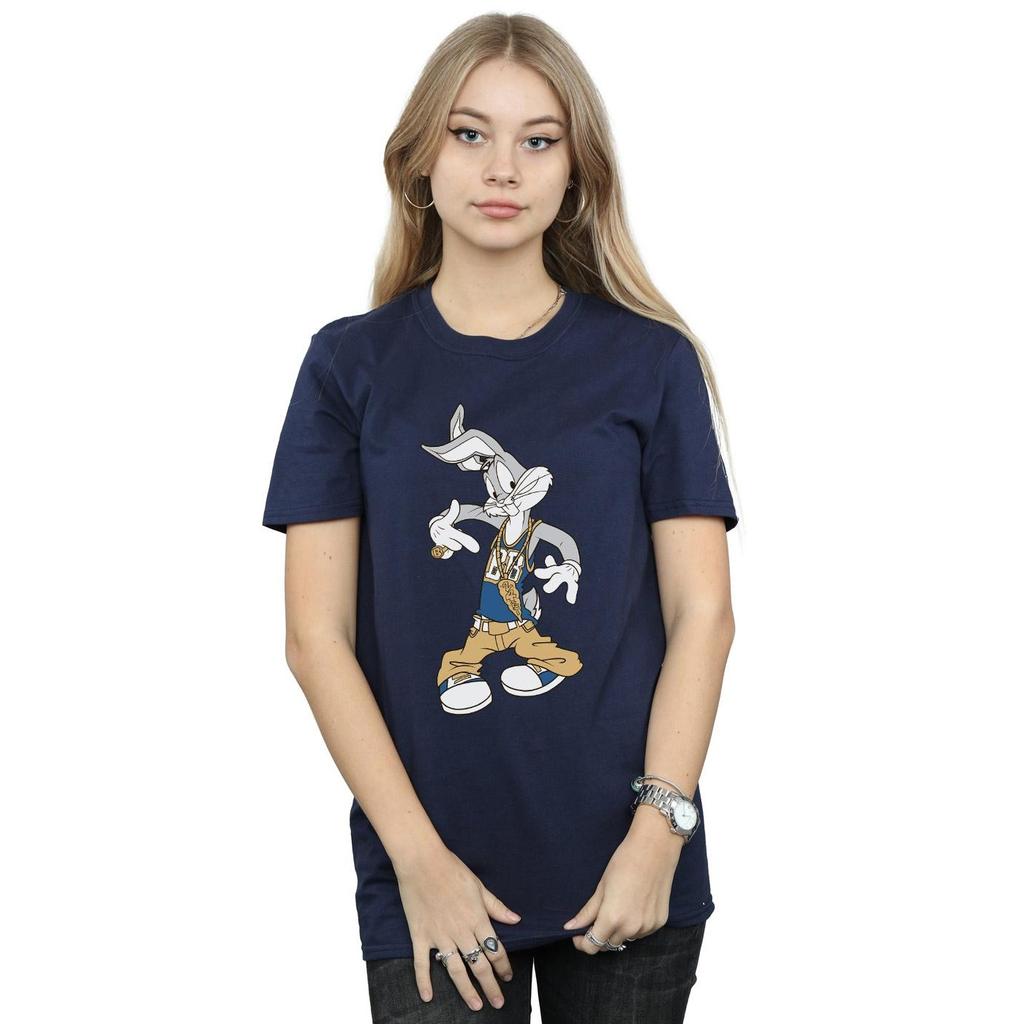 Looney Tunes Damen Rapper Bugs Bunny Baumwolle Boyfriend T-Shirt