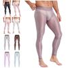 Mens Ice Silky Yoga Leggings Elastic Waistband Ultra Thin Bulge Pouch Design See Through Stretchy Pants