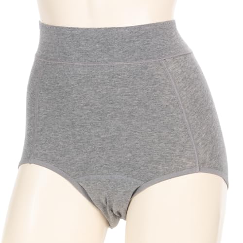 Atsugi Shefree Nighttime Deep-Length Sanitary Panties, Cotton Blend, Women's, Gray, 87465AS