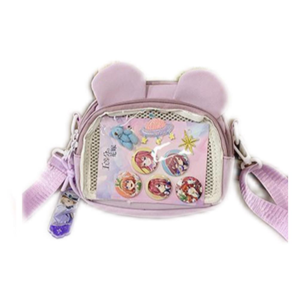 Bear Ears Small Shoulder Bag With Soft Nylon Material For Daily Fashion