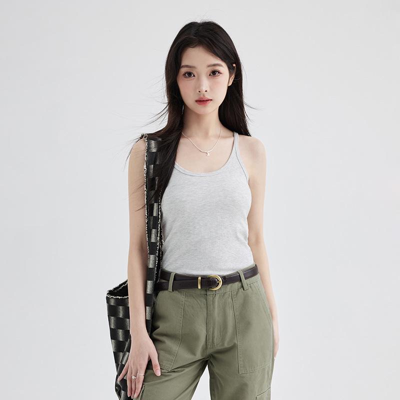 

Женская белая трикотажная кофточка и рубашка: Милый, пикантный, многослойный летний топ без рукавов, стиль 2024 года Large белый/цветочный