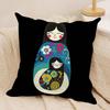 Matryoshka Doll Russia Cushion Cover Soft Plush Fabric Double-Sided Printed Sofa Cushion Cover for All Seasons Home Decor Gift