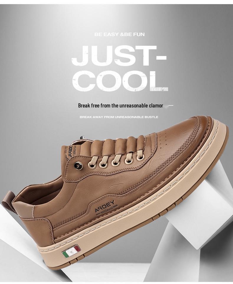 Saint Lema Men's Extra Large Casual Leather Shoes - All-Season White Sneakers