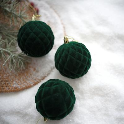 36pcs Burgundy Xmas Tree Decorations Velvet Ornaments Balls Sets Burgundy Velvet Ball Ornament for Christmas Tree Decorations