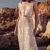 Summer New European And American Women'S Clothing Wish Dress V-Neck Sleeveless Waist Silver Sequined Suspender Dress