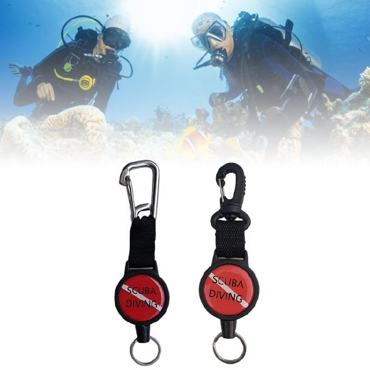 Stainless Steel Pull Cord with Hook Retractable Cable Telescopic Cord Scuba Diving Essential Outdoor Equipment Tether