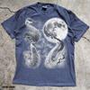 Three Cranes Full Moon Shirt, Japanese Art Style Tee, Celestial Nature Lover Gift, Starry Sky Bird T-Shirt