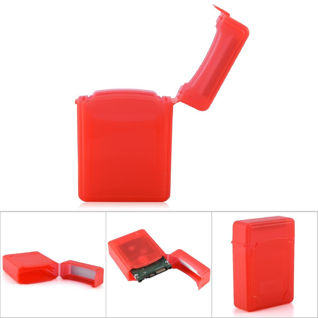 2.5 Inch HDD   SSD Protective Shockproof Case Storage Box Anti Static Label Enclosure Red (Not Inclube Hard Disk)