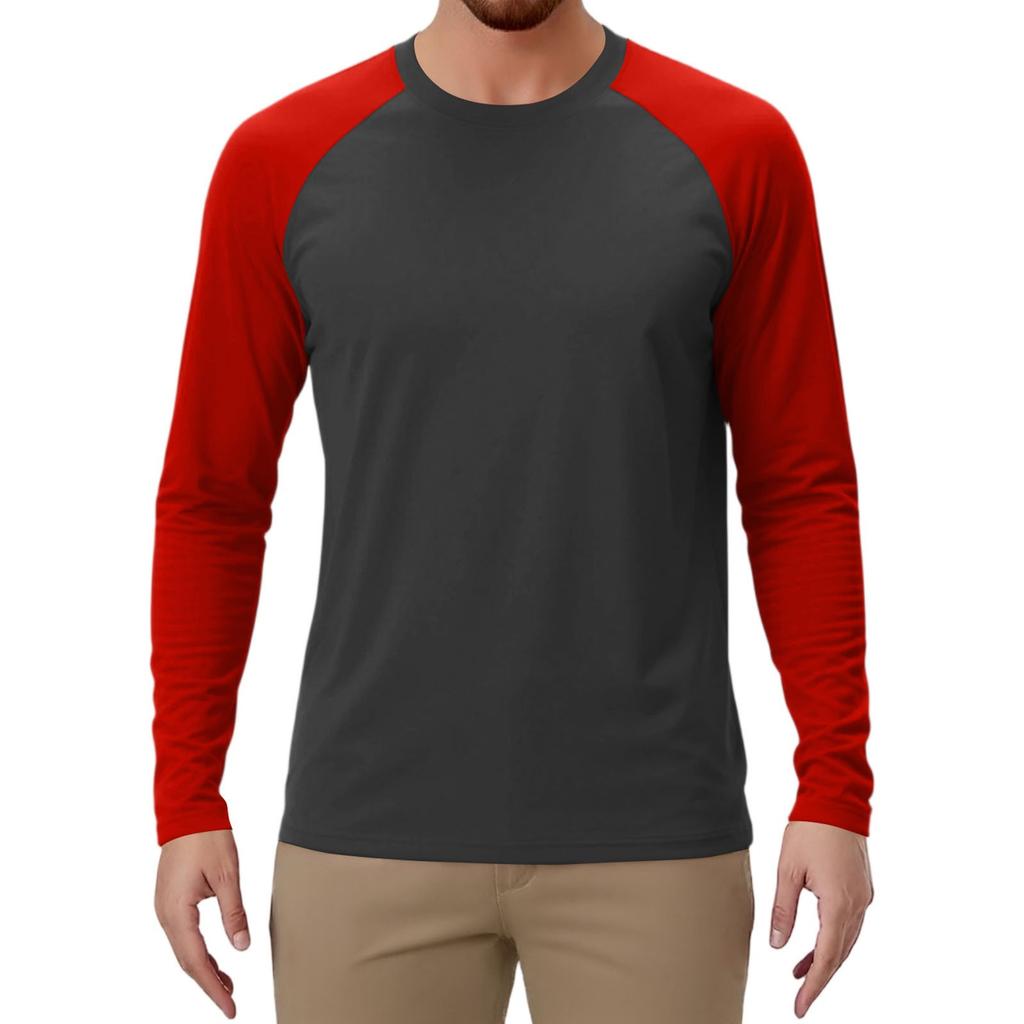 Heren Sporttop met Lange Raglanmouwen in Contrastkleuren