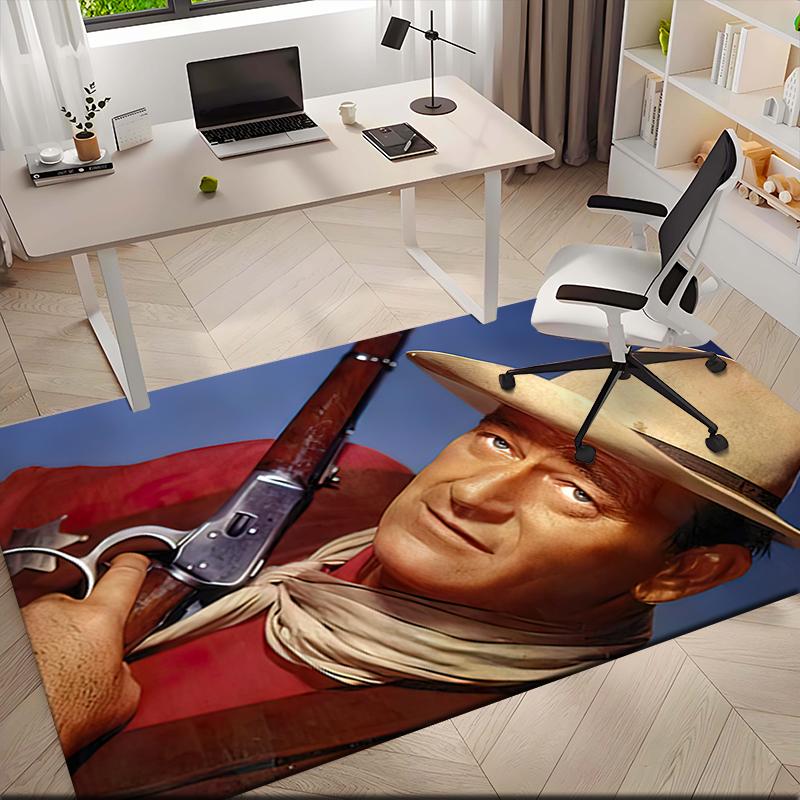 1pc John Wayne with a gun Carpet Rug for Living Room Bedroom Home Sofa Decoration,Kids play Non-slip Floor Mat