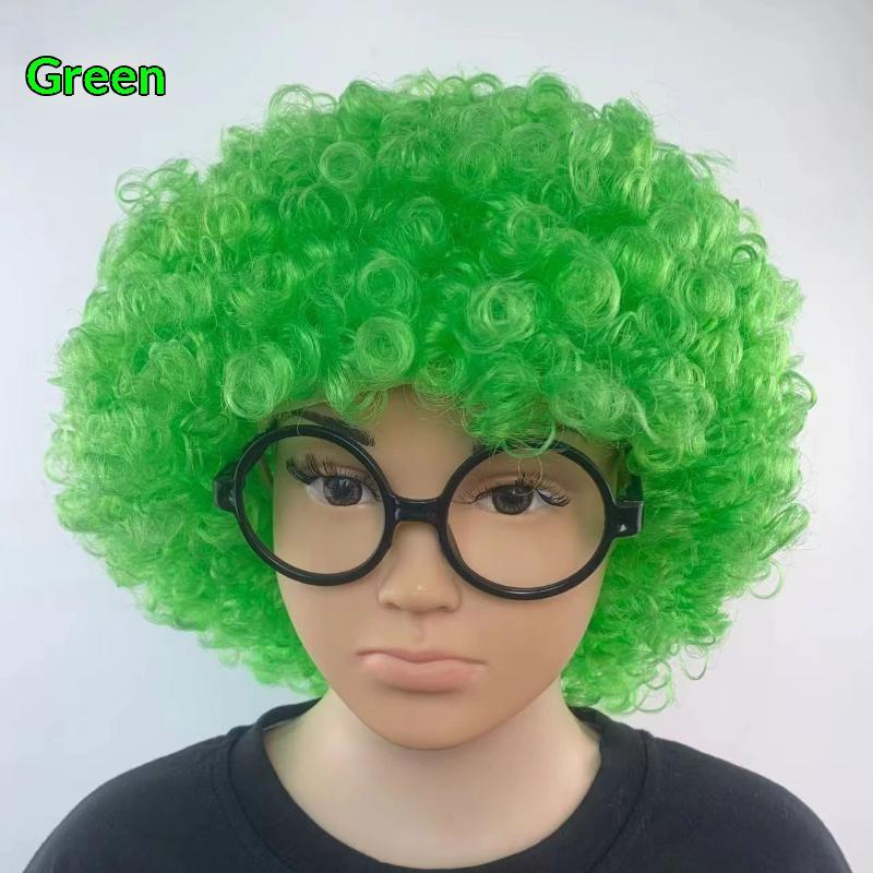 Gift Various Coloured Props Clown Cosplay Football Fans Black Afro Curly Wig Synthetic Wigs Curly Hair Children/Adults Dressing