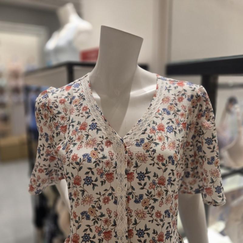 Triumph Red Flower Border Short Sleeve Dress  Tfwop224 