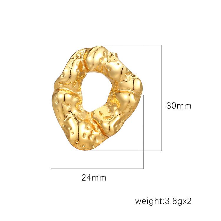 Titanium Steel Folded Geometric Earrings Women's, Irregular Round Square Love Stud Earrings Medieval Earrings Tide