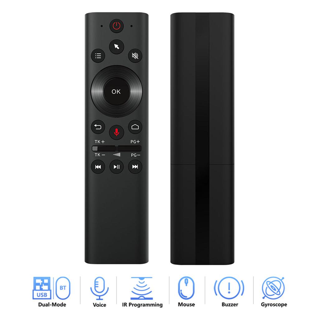 2.4G Bluetooth5.0 Wireless Voice Remote Control IR Learning Air Mouse 6 Axis Gyroscope Replace Air Mouse for PC Projector TV Box