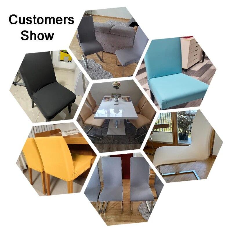 Elastic Waterproof Chair Cover Plain Spandex Dining Room Seat Cover Chair Protector for Restaurant Kitchen Banquet Seat Case