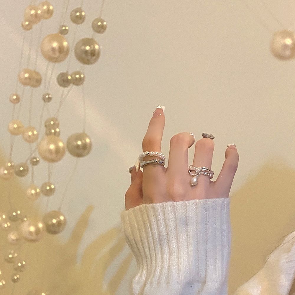 Girls Jewelry Gifts Baroque Pearl Index Finger Ring Women Rings Adjustable Open Ring Korean Style