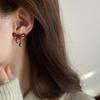 2024 Niche Design Red Ankara Christmas Bow Stud Earrings for Women