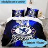 3PCS Custom Name Chelsea Crest Artwork Bedding Set, Including 1pc Duvet Cover And 2pcs Pillowcases, Suitable for dorms and bedrooms Gift
