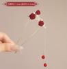 Chinese Style Rose Flower Hair Stick Hairpin For Women Red Flower Hair Comb Handmade Metal Alloy Headwear Girls Hair Accessories