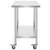 Stainless Steel Work Table Commercial Prep Table 24x36 Inch With 4 Casters
