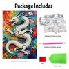 5D Pearl Kit Majestic Dragon Pattern DIY Rhinestone Art Relaxing Handmade Ornament Home Wall Desktop Decoration for Beginners