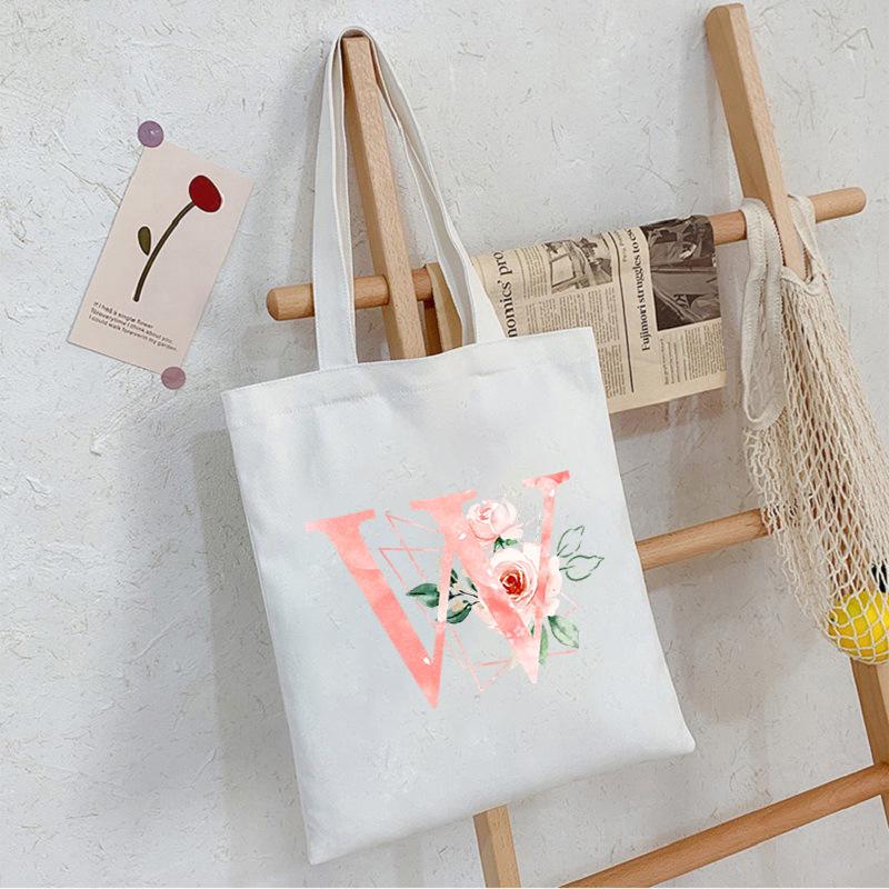 Alphabet Letter A-Z Printed Shoulder Bag Female Casual Student Crossbody Bag Large Capacity