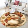 Vintage Costumed Animals,Round Area Rug,Carpet Rug for Living Room Bedroom Sofa Playroom Decor,Non-slip Floor Mat