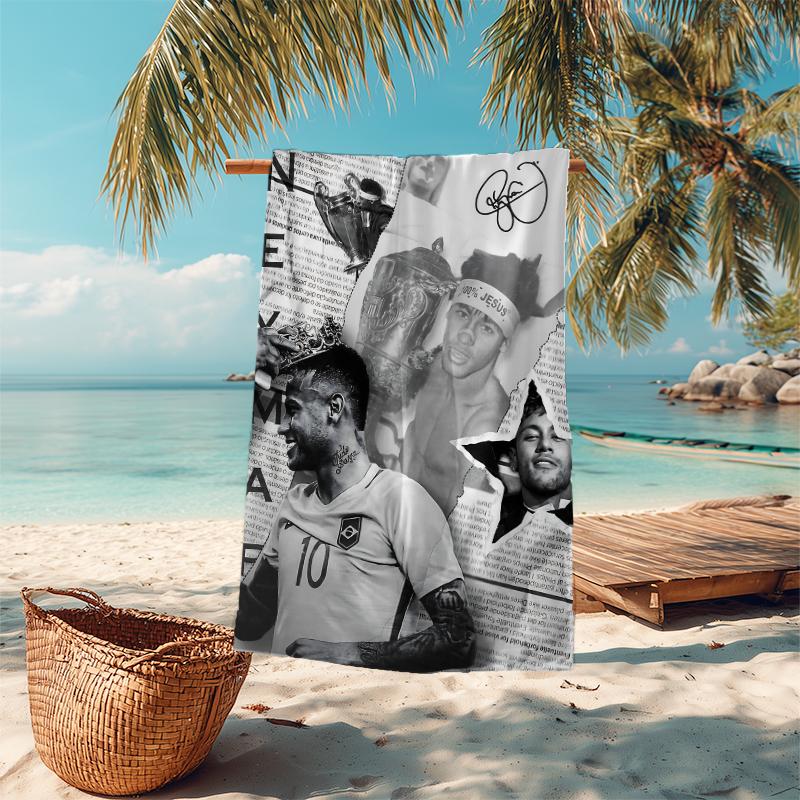 1pc Football Stars Celebration Microfiber Quick Dry Beach Towel Absorbent Soft Oversized Sand Free Towel for Travel Pool Gym Swimming Yoga 20a113