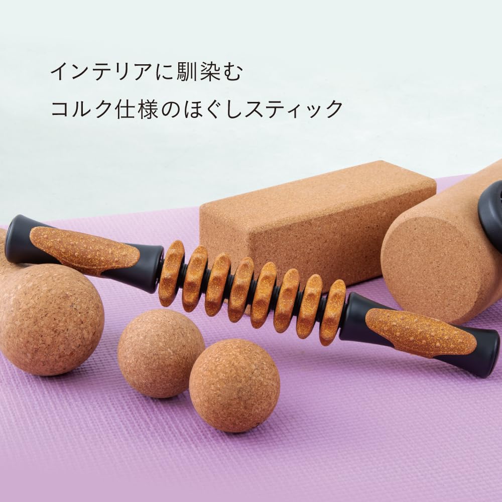 Alphax Foam Roller, Fascia Roller, Massage Roller for Fascia Relaxation, Cork-Like Sliet Stick, 37 X 5 X 5 Cm