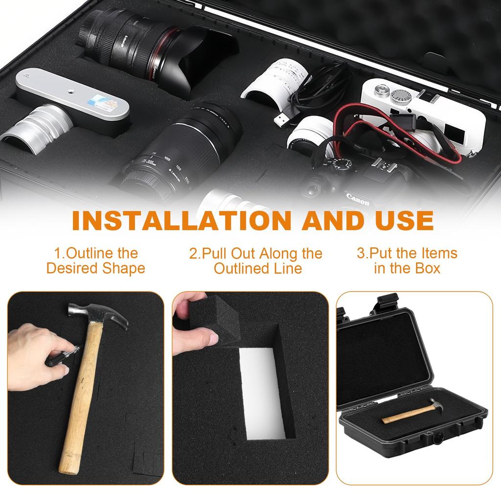 4 Pack Pre-Cut Tool Box Foam,Tool Case Shadow Foam Inserts,Foam Insert for Transportation,Premium Foam Cutting for Packaging