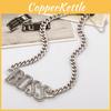 Rhinestone Fashionable Decorated Metal Letter Women Necklace For Looks Trendy