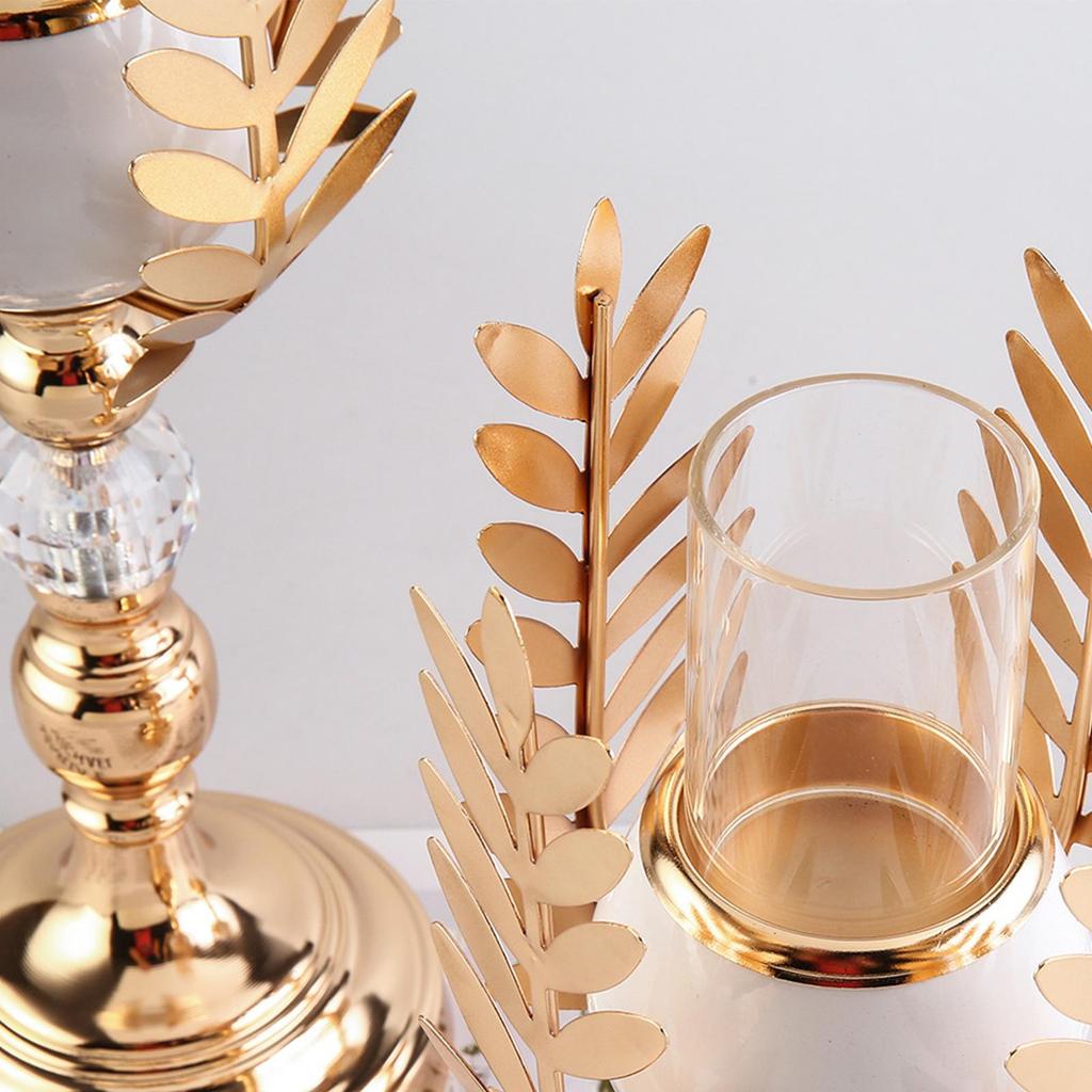 Candle Holder Gold Ornament for Dinner Wedding Desktop Anniversary Decoration