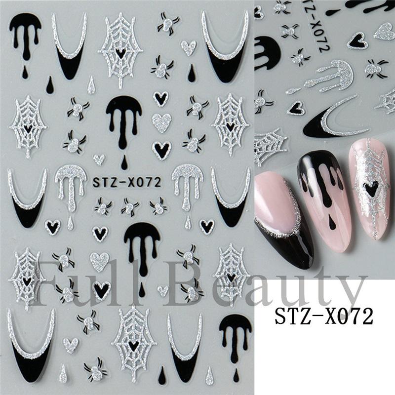 New Nail Art Stickers Ins Halloween Funny Little Ghost Love Spider Web Adhesive Nail Stickers