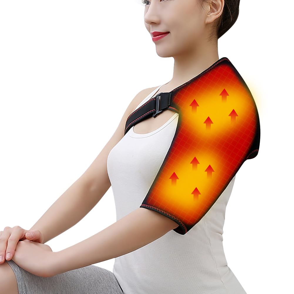 MACOLAUDER Electric Shoulder Uniform Heating Temperatures of Single Shoulder Minute Ideal for Working from Office and Pad, 65°C/60°C/55°C, Use, 15-60