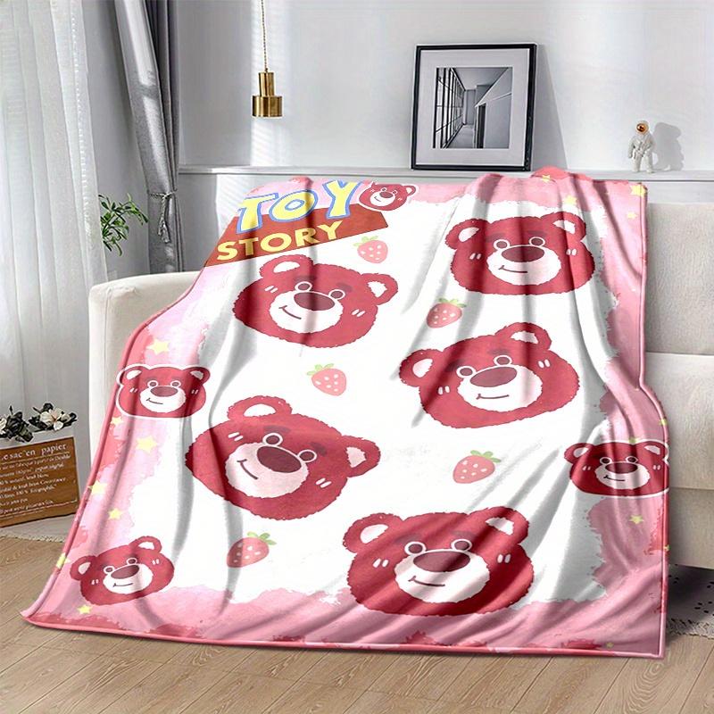 1 шт., Клубничный Мишка (1) Плед для домашнего декора: Уютный фланелевый плед для спальни, гостиной, путешествий, кемпинга, автомобиля 80x120cm