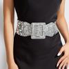 Waist Closure Blingbling Sequin Cummerbunds Metal Square Buckle Waist Corset Belts  Girl